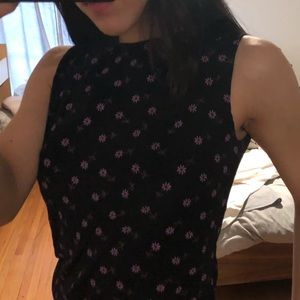 Nylon cute shirt with flowers